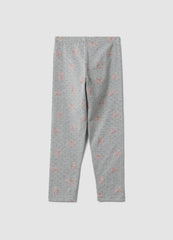 OVS Grey Skinny Leggings In Stretch Organic Cotton With Bows For Girls
