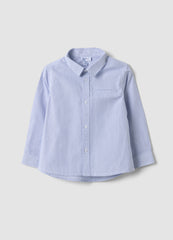 OVS White Striped Pure Cotton Shirt With Chest Pocket For Boys