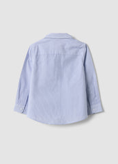 OVS White Striped Pure Cotton Shirt With Chest Pocket For Boys