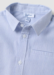OVS White Striped Pure Cotton Shirt With Chest Pocket For Boys