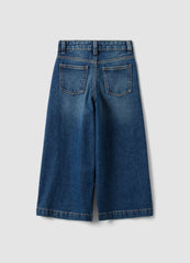 OVS Blue Wide-Leg Pure Cotton Jeans With Patches For Girls