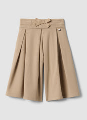 OVS Beige Wide-Leg Stretch Viscose Trousers With Bow For Baby Girl