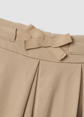 OVS Beige Wide-Leg Stretch Viscose Trousers With Bow For Baby Girl