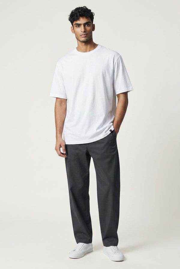 OVS White Pure-Cotton Crew-Neck T-Shirt In A Regular Fit