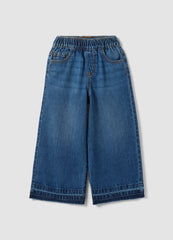 OVS Girls’ Blue Wide-Leg Pure Cotton Jeans With Elasticated Waist