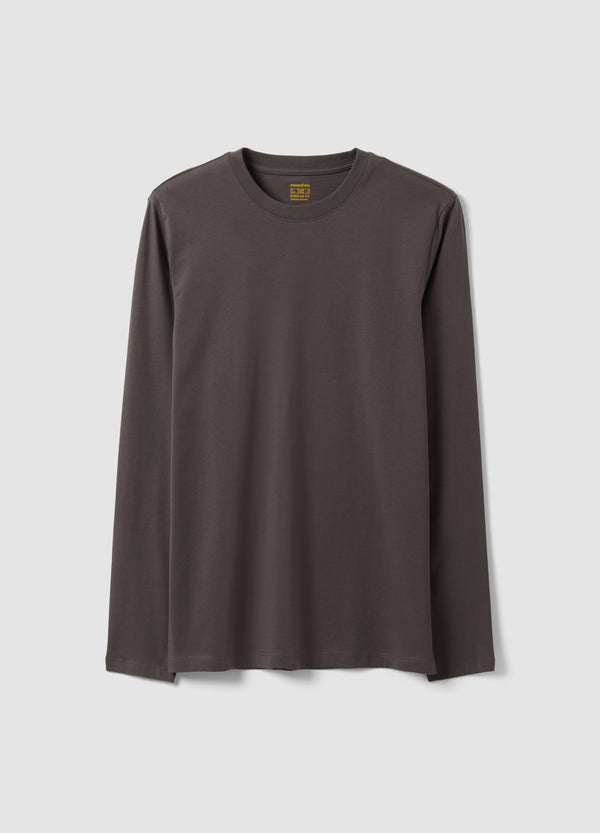 OVS Grey Long-Sleeve Crew-Neck T-Shirt In 100% Organic Cotton