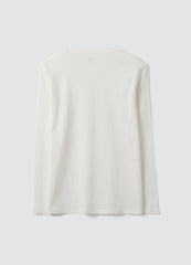 OVS White Long-Sleeved Crew-Neck T-Shirt In Pure Organic Cotton