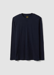 OVS Blue Long-Sleeve Crew-Neck T-Shirt In Pure Organic Cotton