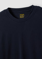 OVS Blue Long-Sleeve Crew-Neck T-Shirt In Pure Organic Cotton