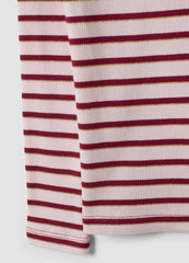 OVS Girls’ Multicolour Striped Stretch-Cotton T-Shirt With Embroidery