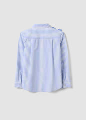 OVS Blue Striped Girls’ Shirt With Ruffle Detail And Classic Collar