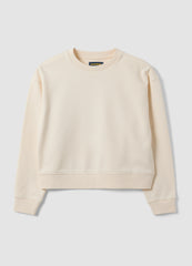 OVS White Cotton-Blend Crew-Neck Sweatshirt, Regular Fit