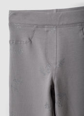 OVS Grey flared treggings in stretch organic cotton with glitter wings