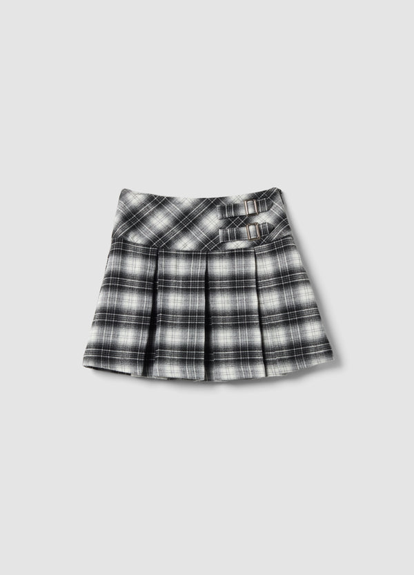 OVS Black checked stretch viscose skirt