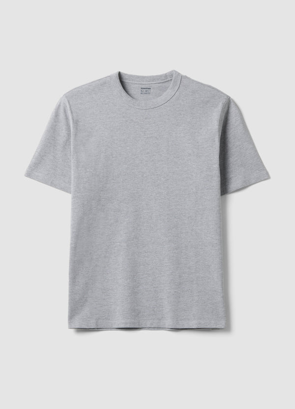 OVS Grey Pure Cotton Crew-Neck T-Shirt, Relaxed Fit