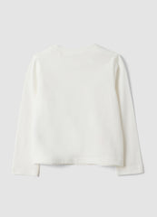 OVS White pure organic cotton T-shirt with star print for girls