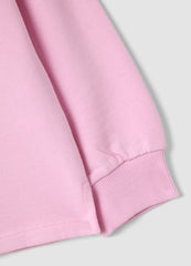 OVS Pink pure cotton crew-neck sweatshirt with heart print for girls