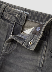 OVS Grey wide-leg pure cotton jeans with star details for girls