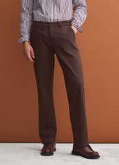 OVS Brown regular-fit stretch cotton twill chino trousers