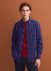 OVS Blue checked Oxford shirt in pure cotton, regular fit
