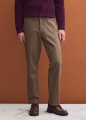 OVS Brown regular-fit stretch cotton twill chino trousers