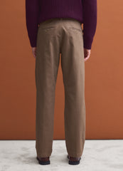 OVS Brown regular-fit stretch cotton twill chino trousers