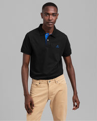 Contrast Collar Pique Polo Shirt