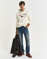 GRAPHIC SWEAT HOODIE Beige / S