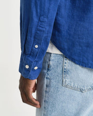 REG GMNT DYED LINEN SHIRT Blue / S