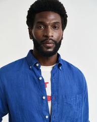 REG GMNT DYED LINEN SHIRT Blue / S