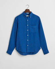 REG GMNT DYED LINEN SHIRT Blue / S