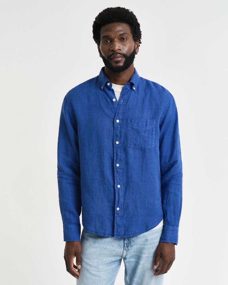 REG GMNT DYED LINEN SHIRT Blue / S