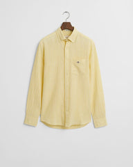 REG COTTON LINEN STRIPE SHIRT Yellow / S