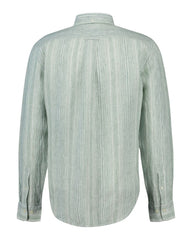 REG LINEN STRIPE SHIRT Green / S
