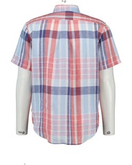 REG LINEN MADRAS SS SHIRT Red / S