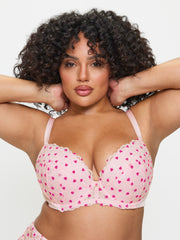 Ann Summers Sexy Lace Planet Flocked Padded Plunge Bra