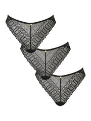 KBX 3 Pack Lace High Leg Brief