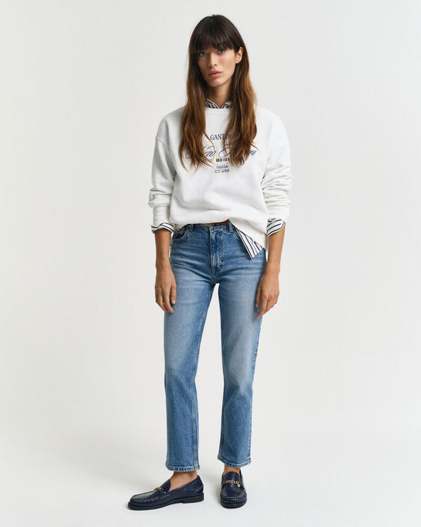 Straight Leg Cropped Jeans