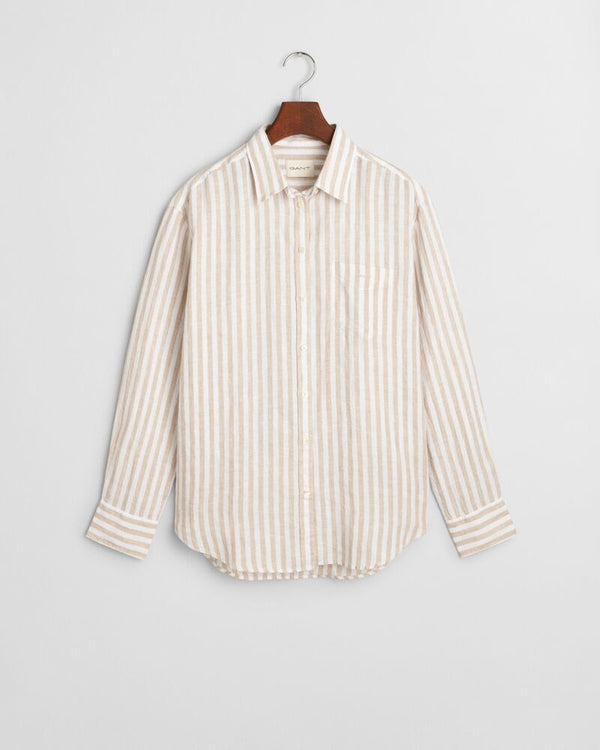 Relaxed Fit Striped Linen Shirt