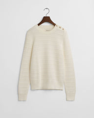 TEXTURED COTTON C-NECK White / S
