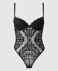 BDYST OBS PU DEMI MONTREAL LACE W/SNAPS