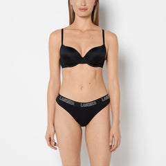 Thong Panty With Logo in Tuxedo