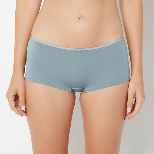 La Senza Ultrasoft Boyshort Panty with Bow Detail in Lead