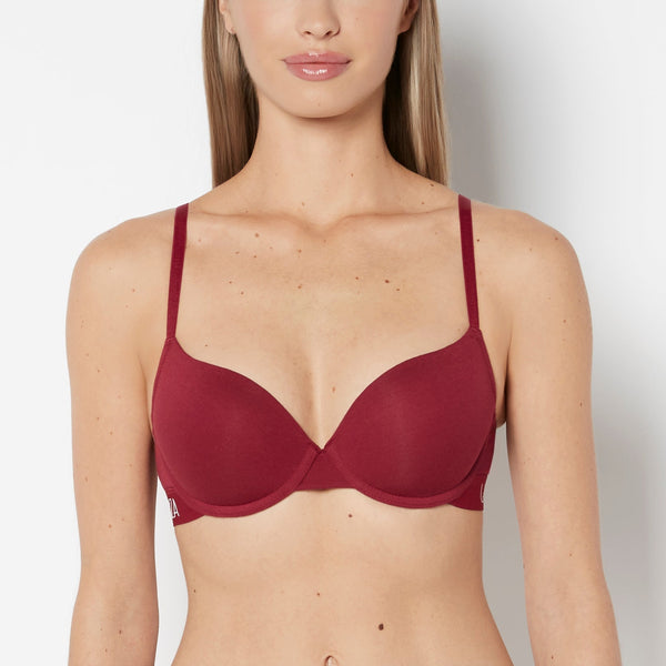 La Senza Lightly Lined Demi Cotton bra in Plum Rose