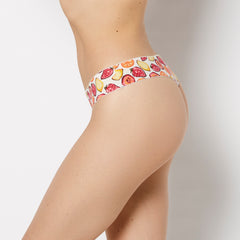 ESSENTIALS THONG COTTON WITH PICOT PRINTED BODY