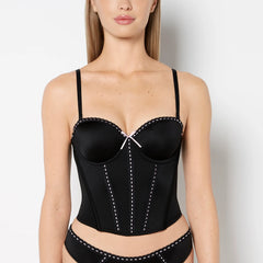 La Senza Lightly Lined Microfiber Bustier with Ribbon Detailing
