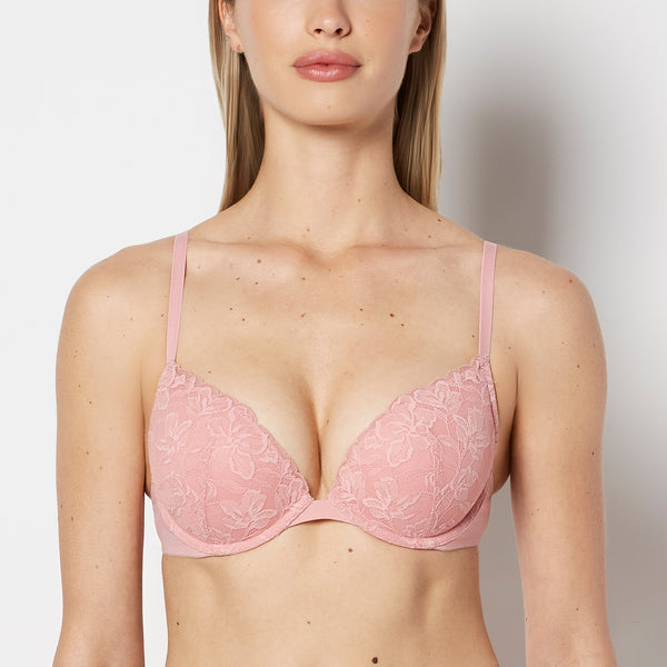 La Senza Push Up Bra with Poetic Lace in Rose Elegance