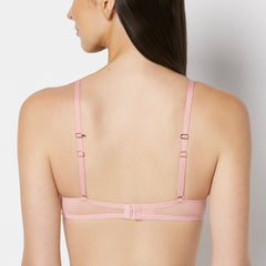 La Senza Up 2 Cup Plunge Bra with Timeless Lace Up Detail in Rose Elegance