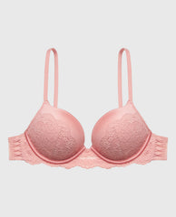 La Senza Up 2 Cup Plunge Bra with Timeless Lace Up Detail in Rose Elegance
