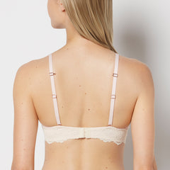 La Senza Up 2 Cup Plunge Bra with Timeless Lace Trim in Crystal Pink